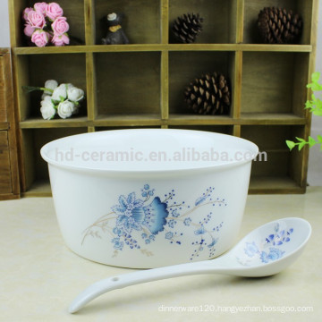 porcelain bowl for soup with spoon,restaurant soup bowl,large ceramic bowl